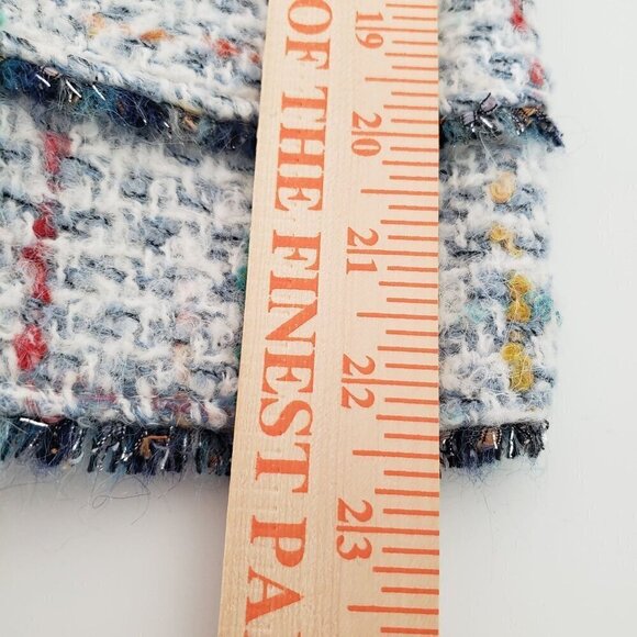 Vilagallo 40 Tweed Blazer Wool Blend Pockets Open Jacket Womens Size Large - Picture 10 of 13